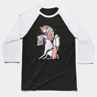 Unicorn on the Toilet Baseball T-Shirt